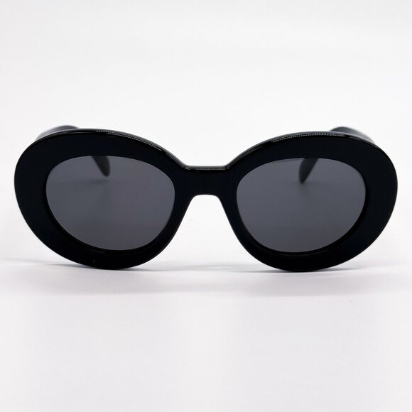 NEW CL40312U 01A CELINE BLACK ROUND WOMEN SUNGLASSES CELINE - Picture 4 of 10